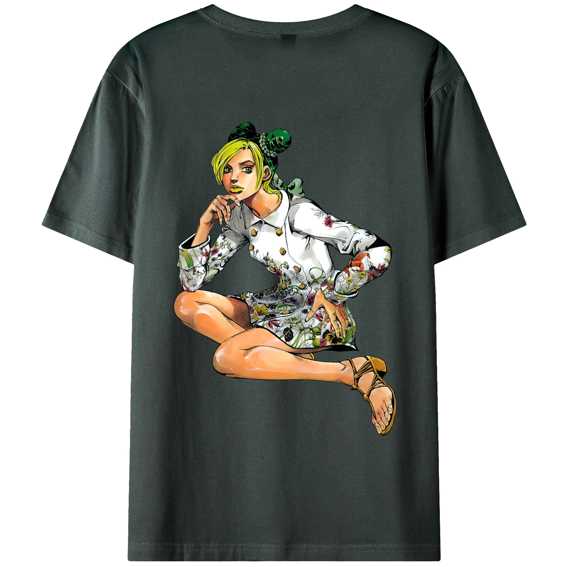 （画像用） "ジョジョの奇妙な冒険 くうじょう ジョリーン JoJo's Bizarre Adventure Jolyne Cujoh " 綿100％ メンズ半袖Tシャツ（バックプリント） 通気性
